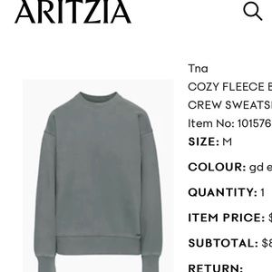 TNA cozy fleece sweatshirt